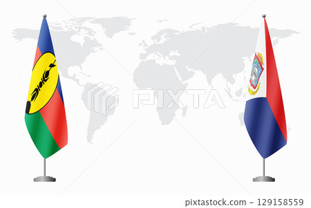 New Caledonia and Sint Maarten flags for official meeting 129158559