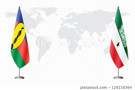 New Caledonia and Somaliland flags for official meeting New Caledonia and Somaliland flags for official meeting 129158564