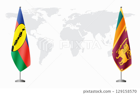 New Caledonia and Sri Lanka flags for official meeting New Caledonia and Sri Lanka flags for official meeting 129158570