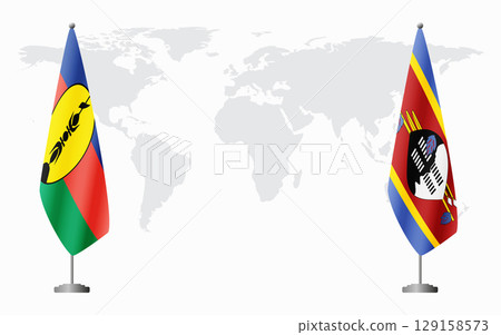 New Caledonia and Kingdom of eSwatini - Swaziland flags for offi New Caledonia and Kingdom of eSwatini - Swaziland flags for offi 129158573