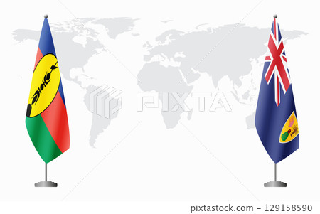 New Caledonia and Turks and Caicos flags for official meeting New Caledonia and Turks and Caicos flags for official meeting 129158590