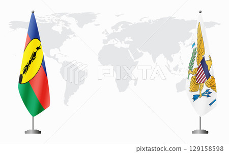 New Caledonia and New Caledonia Virgin Islands flags for officia New Caledonia and New Caledonia Virgin Islands flags for officia 129158598