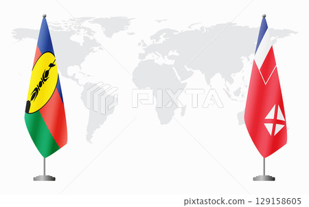 New Caledonia and Wallis and Futuna flags for official meeting 129158605