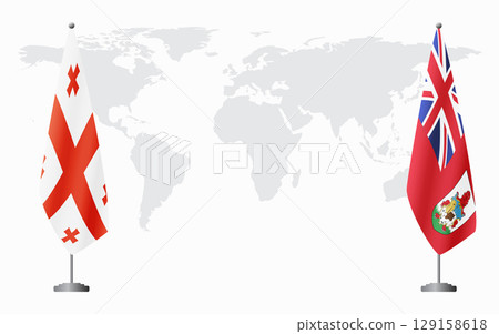 Georgia and Bermuda flags for official meeting Georgia and Bermuda flags for official meeting 129158618