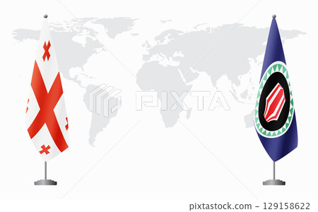 Georgia and Bougainville flags for official meeting 129158622