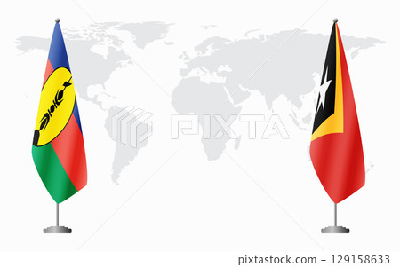 New Caledonia and Timor-Leste flags for official meeting New Caledonia and Timor-Leste flags for official meeting 129158633