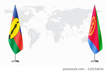 New Caledonia and Eritrea flags for official meeting New Caledonia and Eritrea flags for official meeting 129158638