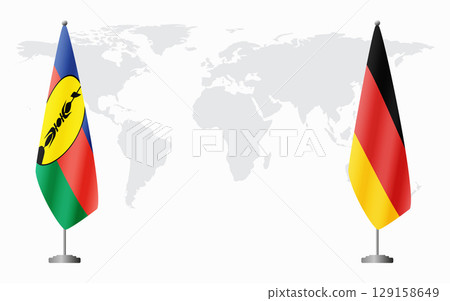 New Caledonia and Germany flags for official meeting New Caledonia and Germany flags for official meeting 129158649