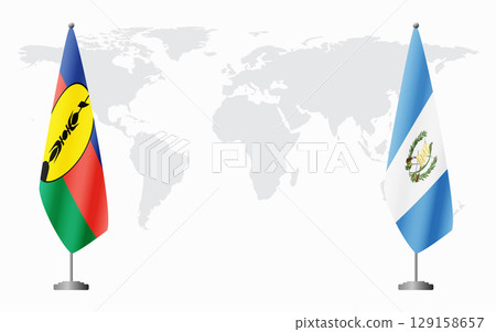 New Caledonia and Guatemala flags for official meeting New Caledonia and Guatemala flags for official meeting 129158657