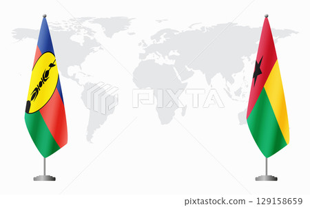 New Caledonia and Guinea Bissau flags for official meeting New Caledonia and Guinea Bissau flags for official meeting 129158659