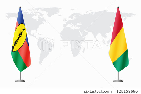 New Caledonia and Guinea flags for official meeting 129158660
