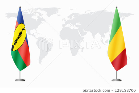 New Caledonia and Mali flags for official meeting New Caledonia and Mali flags for official meeting 129158700
