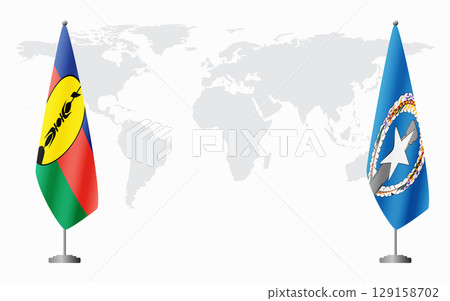 New Caledonia and Northern Mariana Islands flags for official me New Caledonia and Northern Mariana Islands flags for official me 129158702