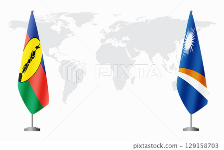 New Caledonia and Marshall Islands flags for official meeting New Caledonia and Marshall Islands flags for official meeting 129158703