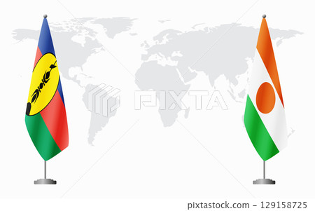 New Caledonia and Niger flags for official meeting New Caledonia and Niger flags for official meeting 129158725