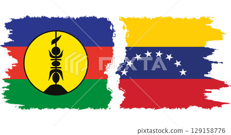 Venezuela and New Caledonia grunge flags connection vector Venezuela and New Caledonia grunge flags connection vector 129158776