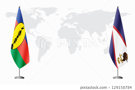 New Caledonia and American Samoa flags for official meeting 129158784