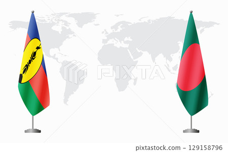 New Caledonia and Bangladesh flags for official meeting New Caledonia and Bangladesh flags for official meeting 129158796
