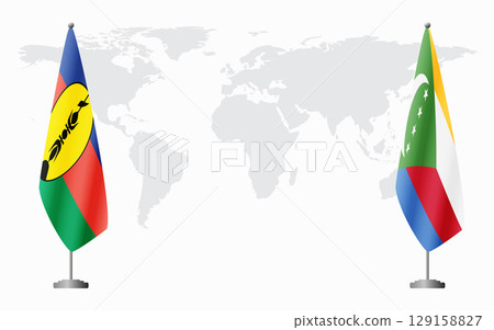 New Caledonia and Comoros flags for official meeting 129158827