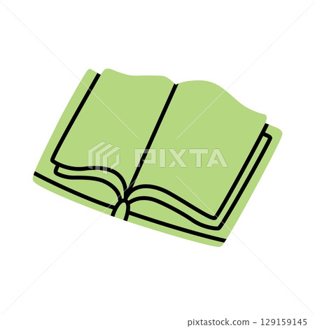 Doodle open book icon hand drawn in a modern minimalistic style 129159145