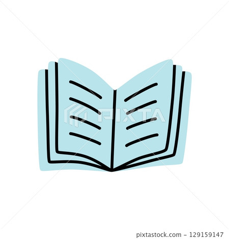 Doodle open book icon hand drawn in a modern minimalistic style Doodle open book icon hand drawn in a modern minimalistic style 129159147