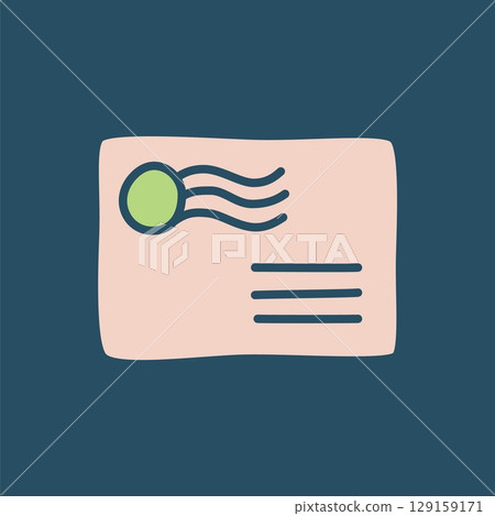 Doodle letter envelope icon hand drawn in a modern minimalistic style 129159171