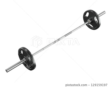 Cast Iron Black Olympic Adjustable Barbell, weightlifting gym equipment, side view Cast Iron Black Olympic Adjustable Barbell, weightlifting gym equipment, side view 129159197