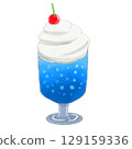 奶油蘇打藍色水彩風格 129159336