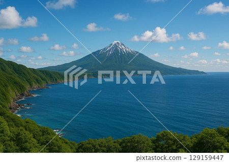 Summer blue sea and blue sky 129159447