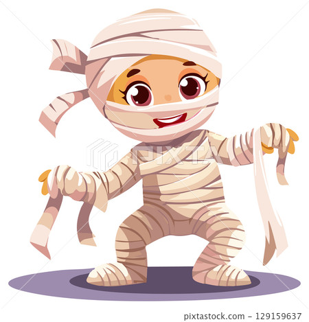 Cute Cartoon Mummy Girl. 129159637