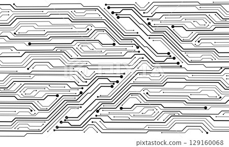 Abstract black circuit board technology connected lines electronics elements computer motherboard chip processor semiconductor digital on white background vector Abstract black circuit board technology connected lines electronics elements computer motherboard chip processor semiconductor digital on white background vector 129160068