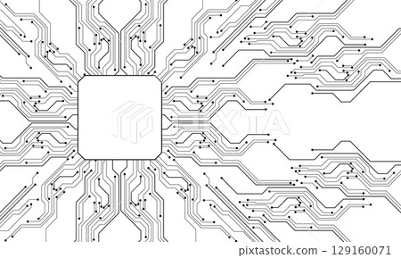 Abstract black grey circuit board technology connected lines electronics elements computer motherboard chip processor semiconductor digital on white background vector Abstract black grey circuit board technology connected lines electronics elements computer motherboard chip processor semiconductor digital on white background vector 129160071