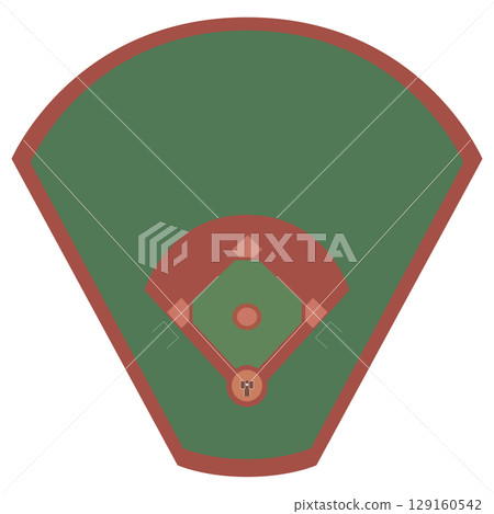 Simple baseball field image illustration vector Simple baseball field image illustration vector 129160542