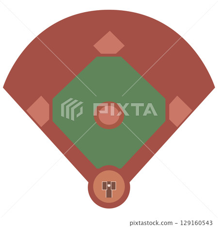 簡單的棒球場圖像插圖向量 簡單的棒球場圖像插圖向量 129160543
