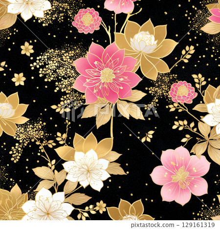 日本牡丹圖案 129161319