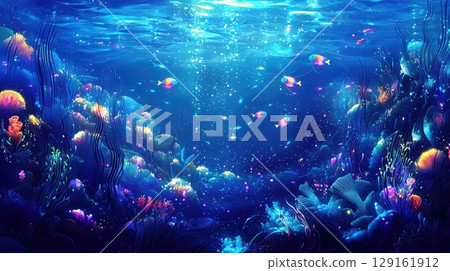 夢幻海底閃耀珊瑚礁 129161912