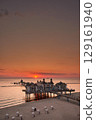 historic Pier of Sellin in sunrise mood at baltic sea 129161940