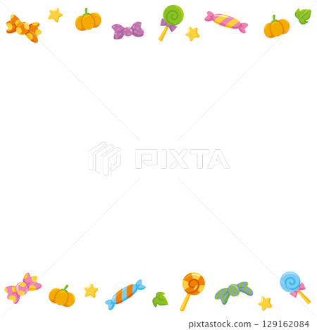萬聖節社交媒體框架向量插圖，適用於兒童和嬰兒 129162084