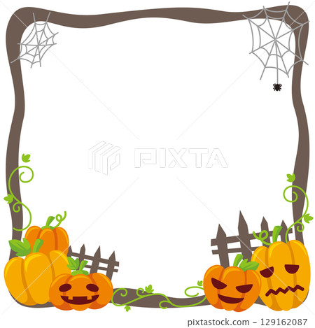 Halloween social media frame vector illustration for kids and babies 129162087