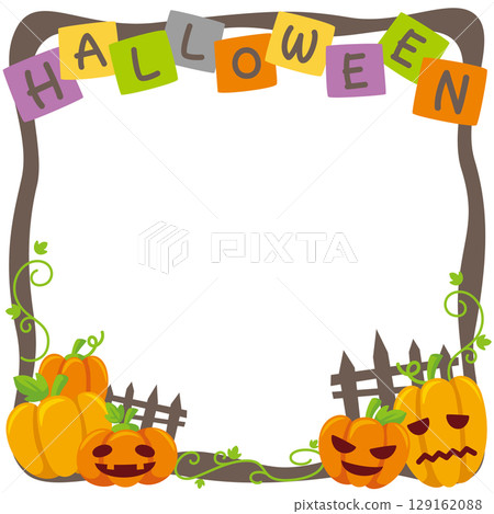 Halloween social media frame vector illustration for kids and babies 129162088