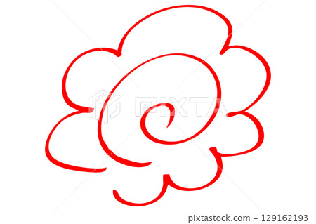簡單的手繪線條插圖的花圈，向量 129162193