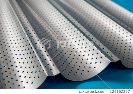 Baking sheet on color background.Non Stick kitchen. Baking sheet on color background.Non Stick kitchen. 129162257