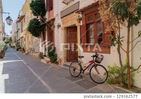 cosy street of Rethymno, Crete, Greece 129162577