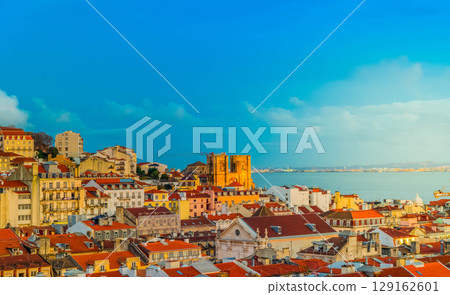 skyline of Lisbon, Portugal 129162601