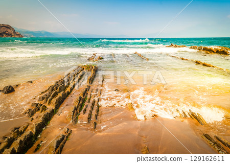 Zumaia coast, Pais Vasco Spain Zumaia coast, Pais Vasco Spain 129162611