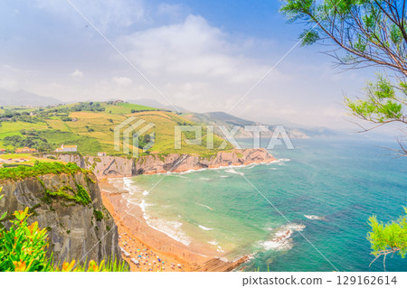 Zumaia coast, Pais Vasco Spain 129162614