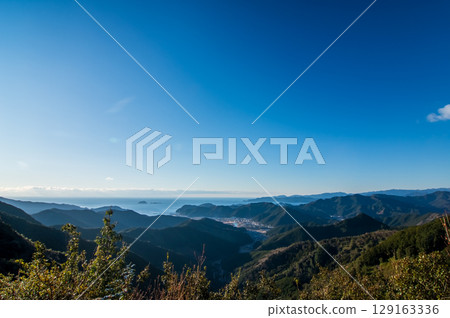 World Heritage Kumano Kodo Iseji "Tsuzurato Pass" Spectacular view from the summit observation deck World Heritage Kumano Kodo Iseji "Tsuzurato Pass" Spectacular view from the summit observation deck 129163336