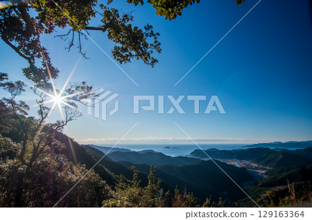 World Heritage Kumano Kodo Iseji "Tsuzurato Pass" Spectacular view from the summit observation deck World Heritage Kumano Kodo Iseji "Tsuzurato Pass" Spectacular view from the summit observation deck 129163364