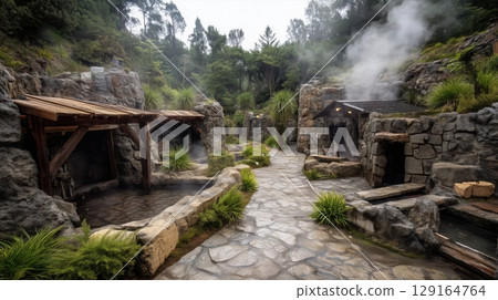 擁有露天浴池、被大自然環繞的溫泉度假村 129164764