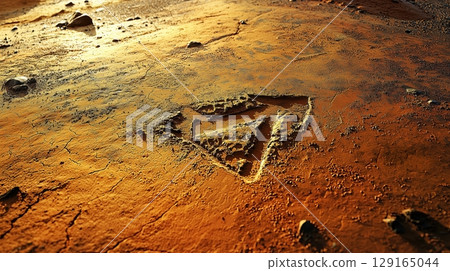 A mysterious triangular seal carved into the ground of Mars A mysterious triangular seal carved into the ground of Mars 129165044